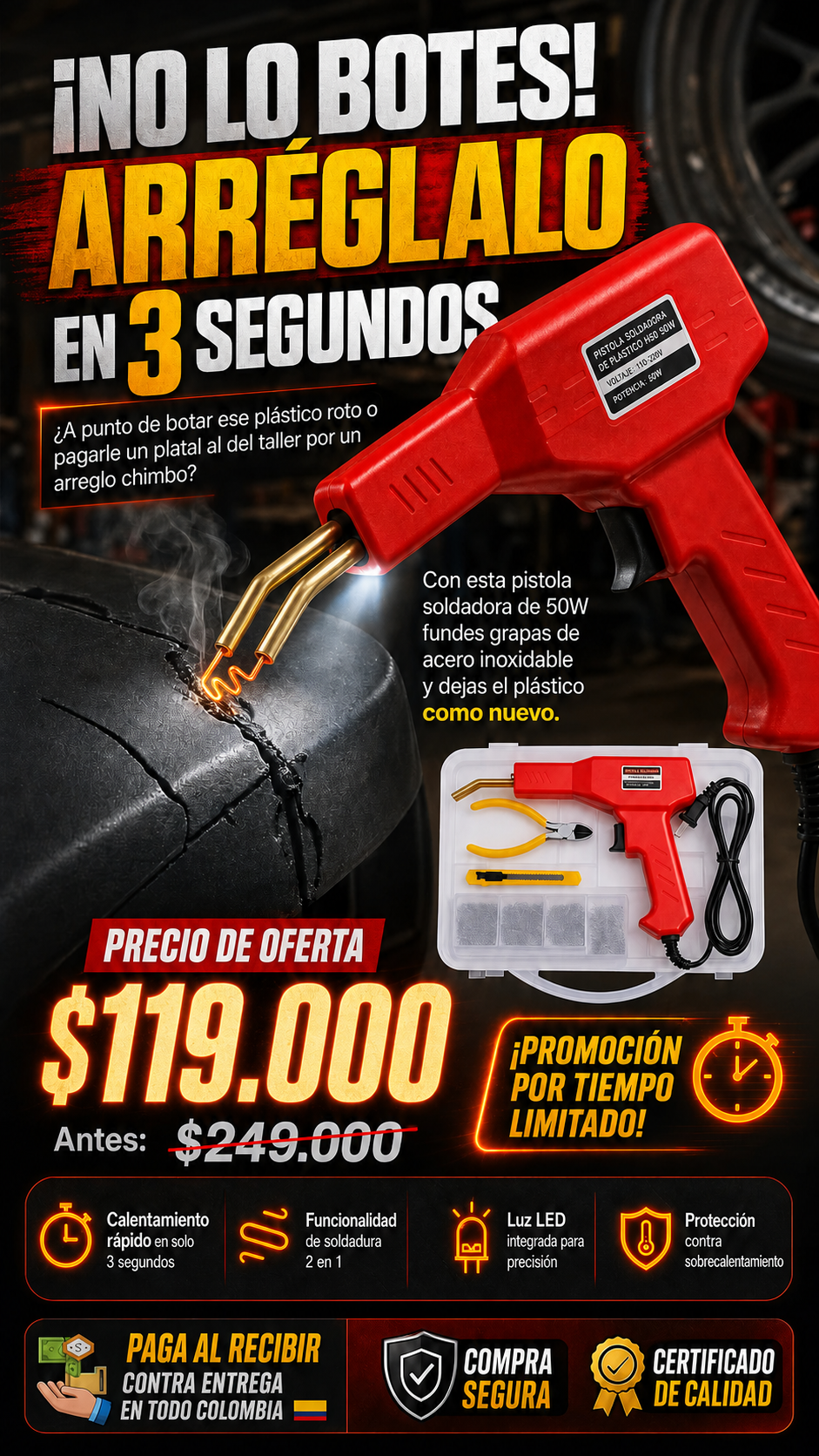 Soldador de partes plasticas