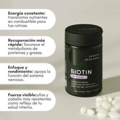 Biotina vegana con aceite de coco organico
