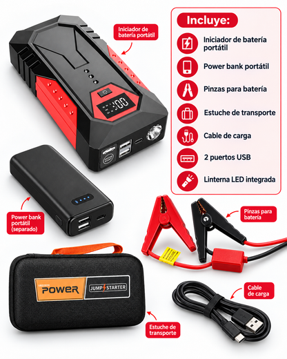 Iniciador de bateria para carro portatil