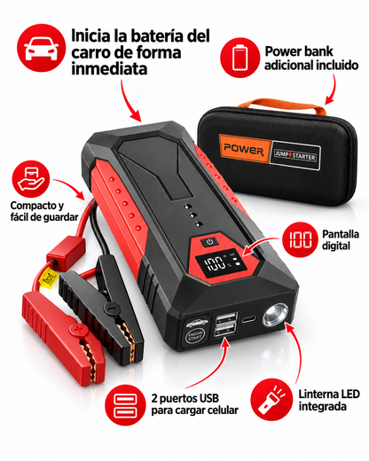 Iniciador de bateria para carro portatil