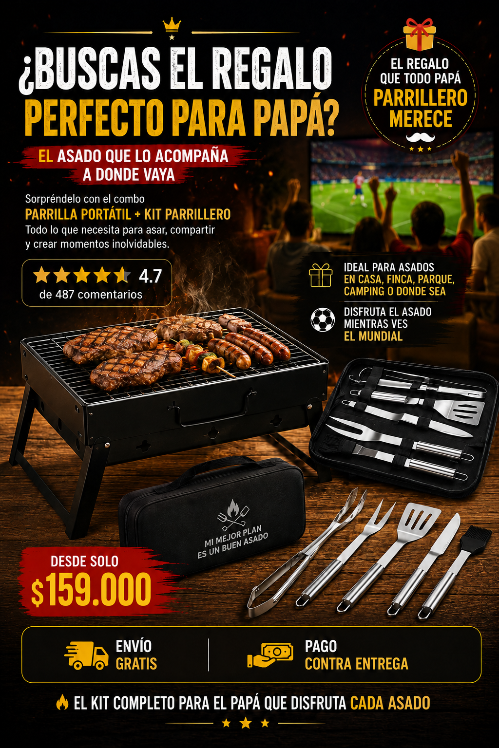 Kit parrillero para asados