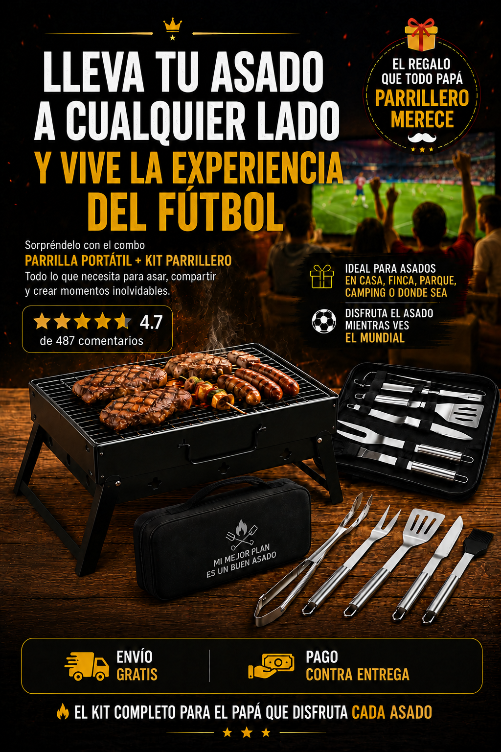 Kit parrillero para asados